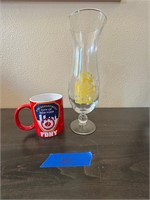 Coffee mug and  hurricane glass