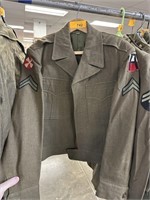 VTG MILITARY IKE JACKET W RANK & PATCHES