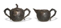 CHI. Export Silver Sugar and Creamer, Late 19th C#