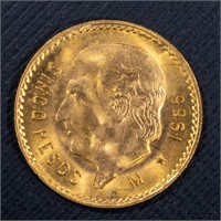 1955 Mexico 5 Peso Gold AGW .1205