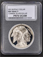 2001-P S$1 Buffalo Dollar PCC PR70DCAM