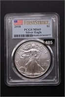 2018 U.S. Silver Eagle - PCGS Graded