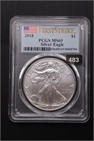 2018 U.S. Silver Eagle - PCGS Graded