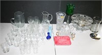 Pressed Glass Cake Stands, Vases, Cruets,