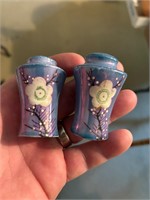 Blue Salt and Pepper Shakers Made in Japan