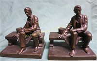 PAIR ABRAHAM LINCOLN SPELTER BOOKENDS