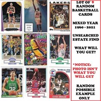 (9) Random Basketball Cards Mixed Yr. 1960-2021