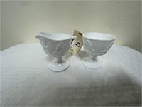 White Glass Sugar/Creamer