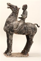 Large Chinese Han Style Horse and Rider,