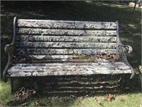 Wooden Bench With Iron Frame