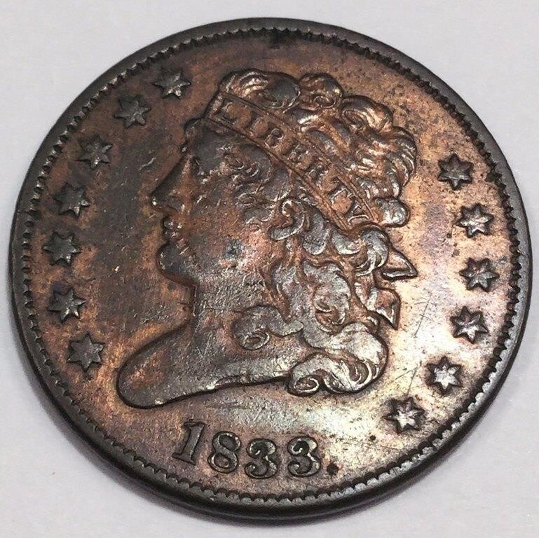 1833 Classic Head Half Cent High Grade