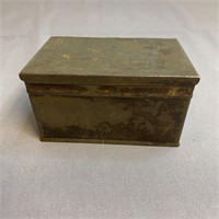 Civil War Era Small Tin Hinged-Lid Trinket Box