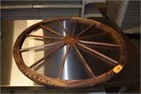 Wagon Wheel 30" Round Wooden Decorative