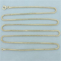 30 Inch Box Link Chain Necklace in 14k Yellow Gold