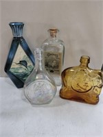 4 decorative decanters