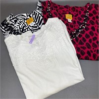 3 Ladies Tops Size Medium Dry Cleaned only & like
