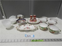S & P; cups; plate; dish; mustache mug and more