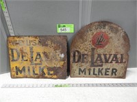 2 Antique metal DeLaval signs