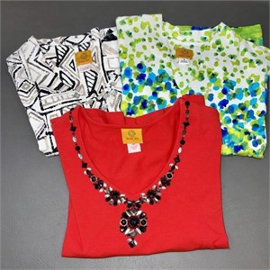 3 Ladies Tops Size Medium Dry Cleaned only & like