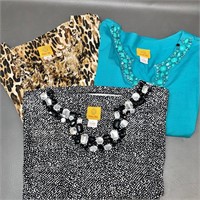 3 Ladies Embellished Tops Medium Dry Cleaned only