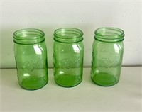 Green quart jars