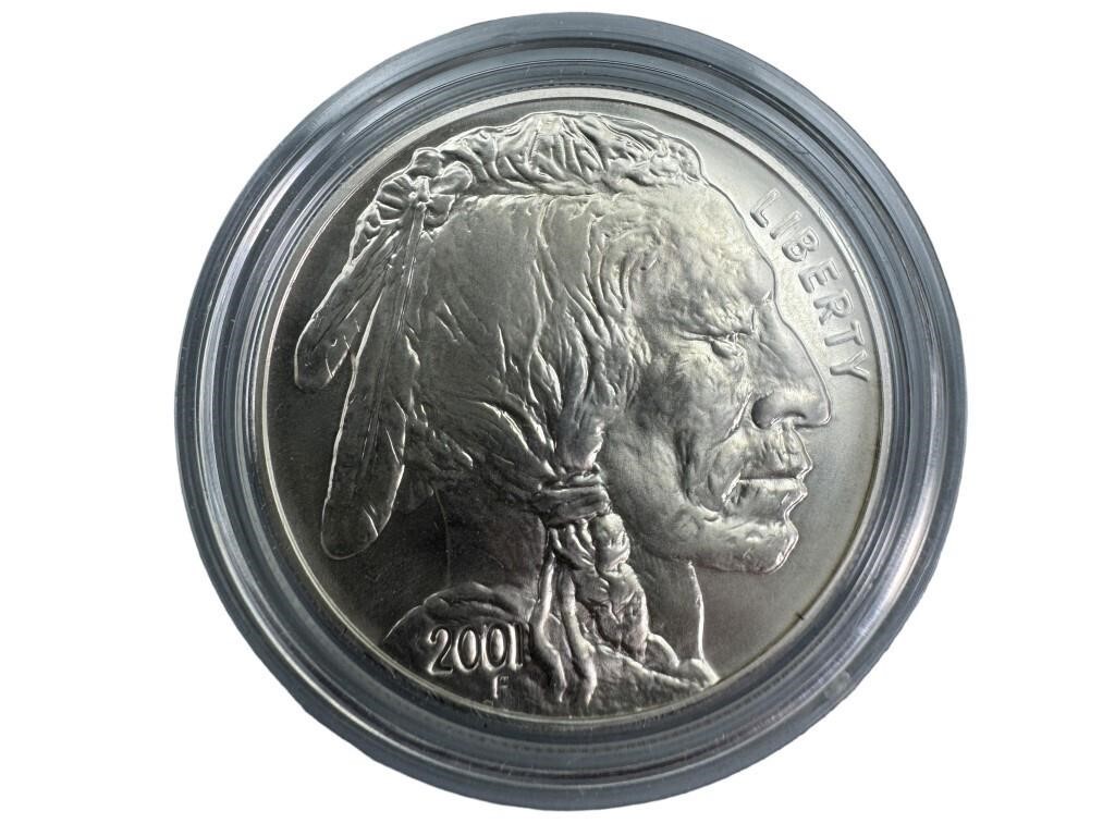 2001 d US $1 Dollar Silver Buffalo Coin