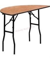 4-Foot Half-Round Wood Folding Banquet Table 48"