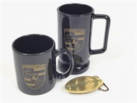 Porsche Stuttgart Mugs & Brass Belt Buckle