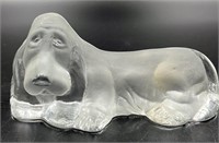 MCM Viking Frosted Basset Hound Paperweight