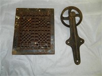 Cast Iron Grate & Pulley