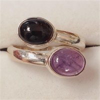 $200 Silver Gemstones Ring