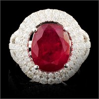 14K Gold 5.57ct Ruby & 1.49ctw Diamond Ring