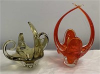 Vintage Mid Century Modern Chalet  Art Glass
