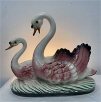 Vintage 1960s Swans with Pink wings TV Lamp