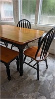 COUNTRY DINING TABLE WITH 4 CHAIRS AND A BENCH - R