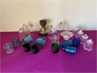 Various Colored Glass Candle Holders