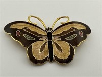 Vintage Enameled Butterfly Brooch
