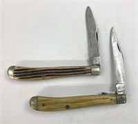 (2) Queen Pocket knives, a single blade and a