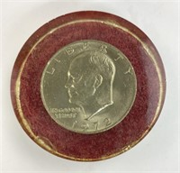 1972 Eisenhower coin in acrylic