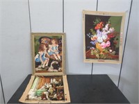 2 NEEDLEPOINT TAPESTRIES & NEEDLEPOINT PICTURE