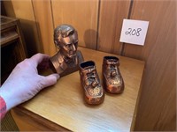 ABE LINCOLN BANK - BRONZE LOOK BABY SHOES
