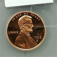 1996 S DEEP CAMEO PENNY 1C PR68 SEGS