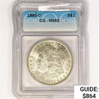 1885-O Morgan Silver Dollar ICG MS65