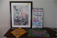 Flamingo wall hangings & platter