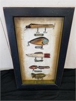 Fishing Lure Shadow Box Picture Decor, 22.5" x