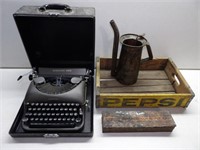 Typewriter, Pepsi Crate, Oil Can