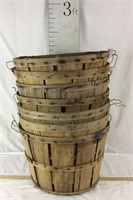 Seven Vintage Bushel Baskets