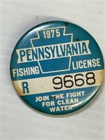 1975 Pennsylvania Fishing License