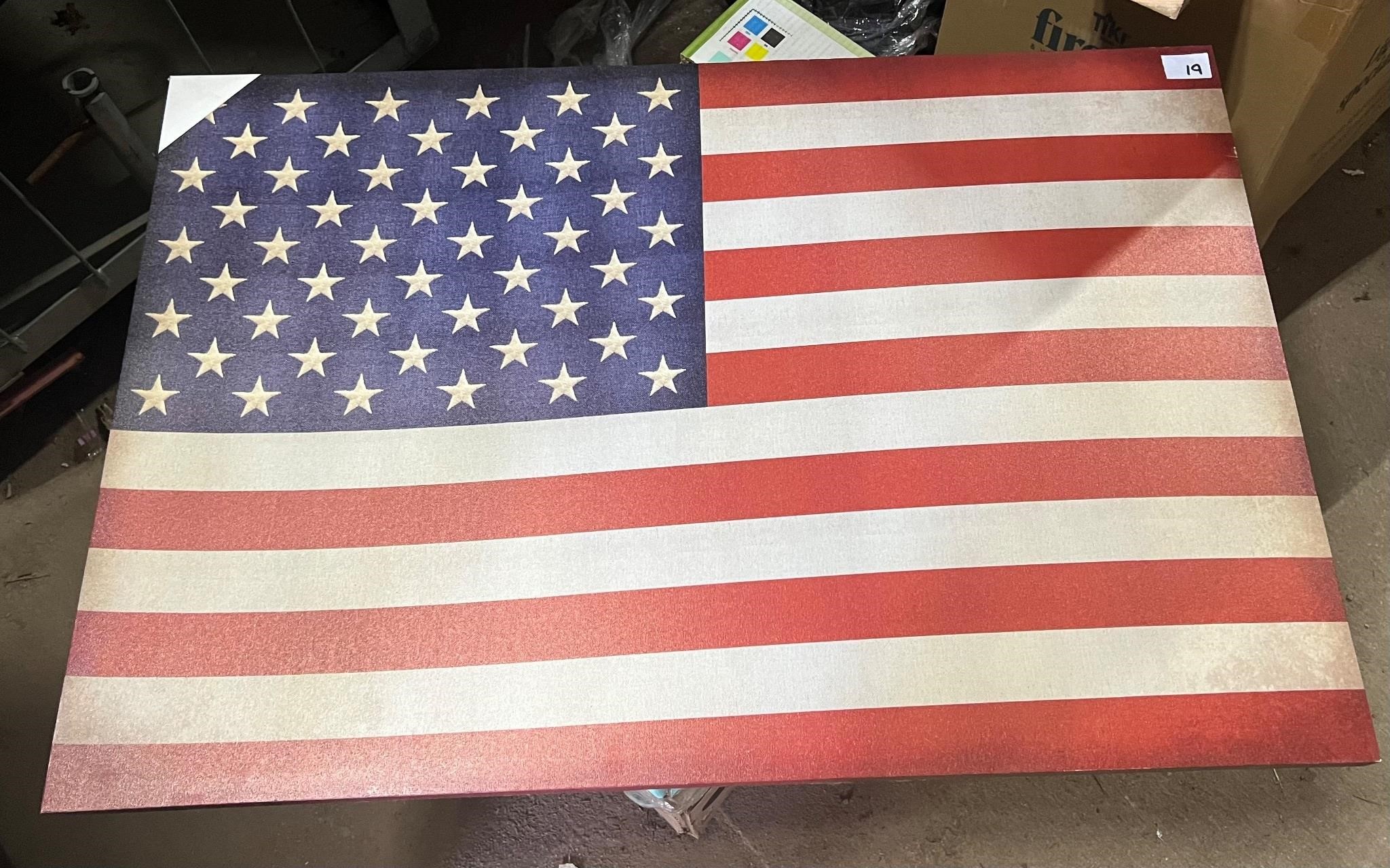 Wall Canvas 24x36 American Flag