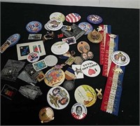 Vintage campaign pins and buttons, vintage
